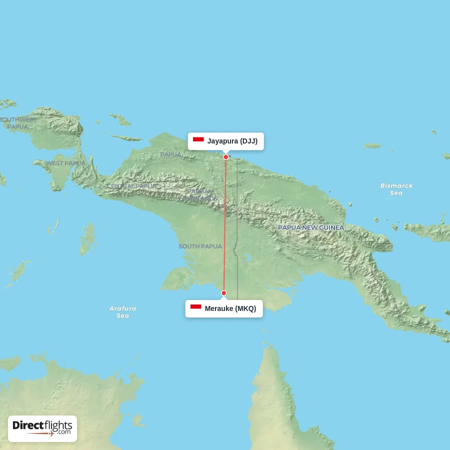MKQ - DJJ route map