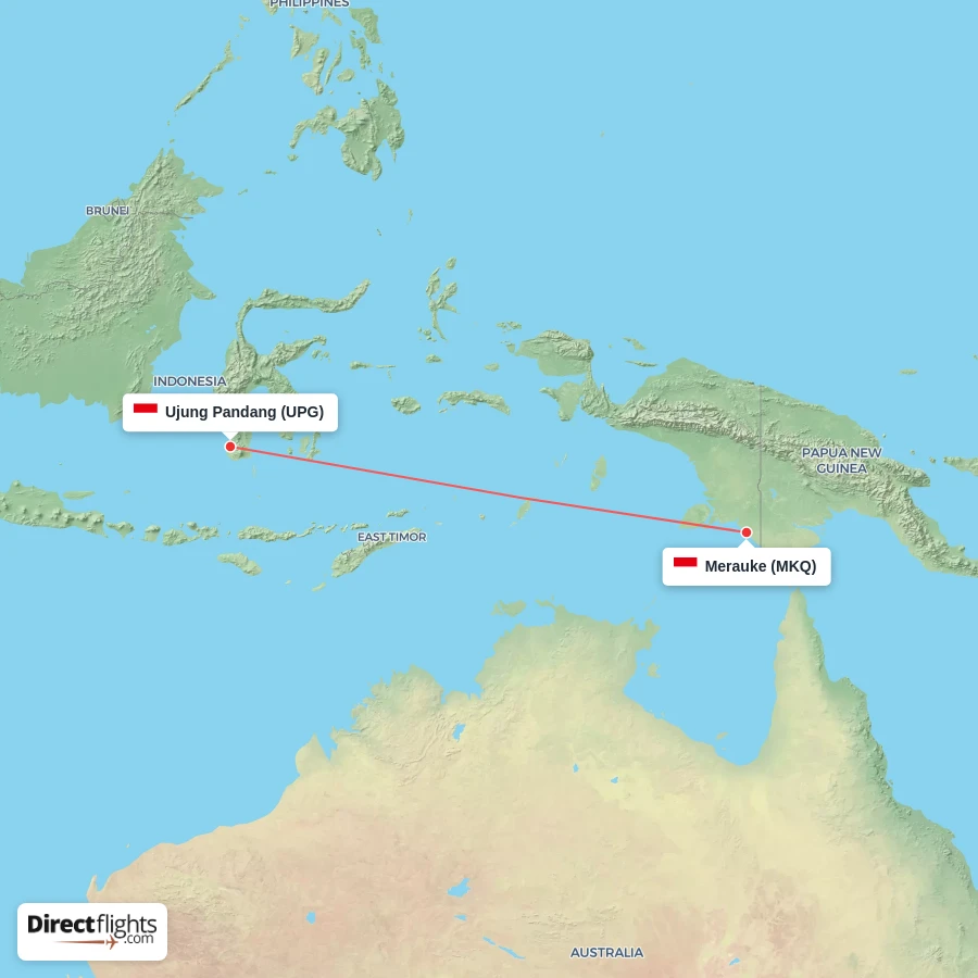 MKQ - UPG route map