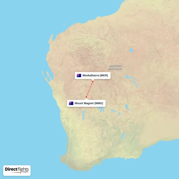 Meekatharra - Mount Magnet direct flight map