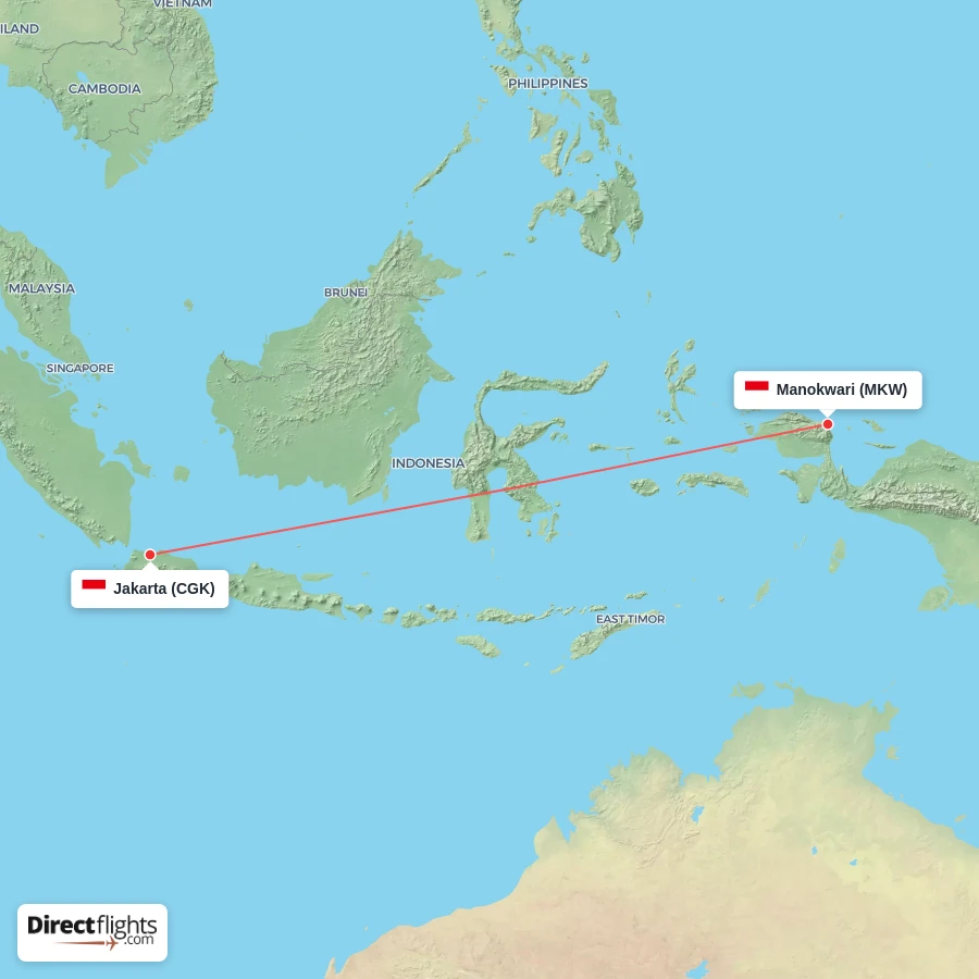 MKW - CGK route map