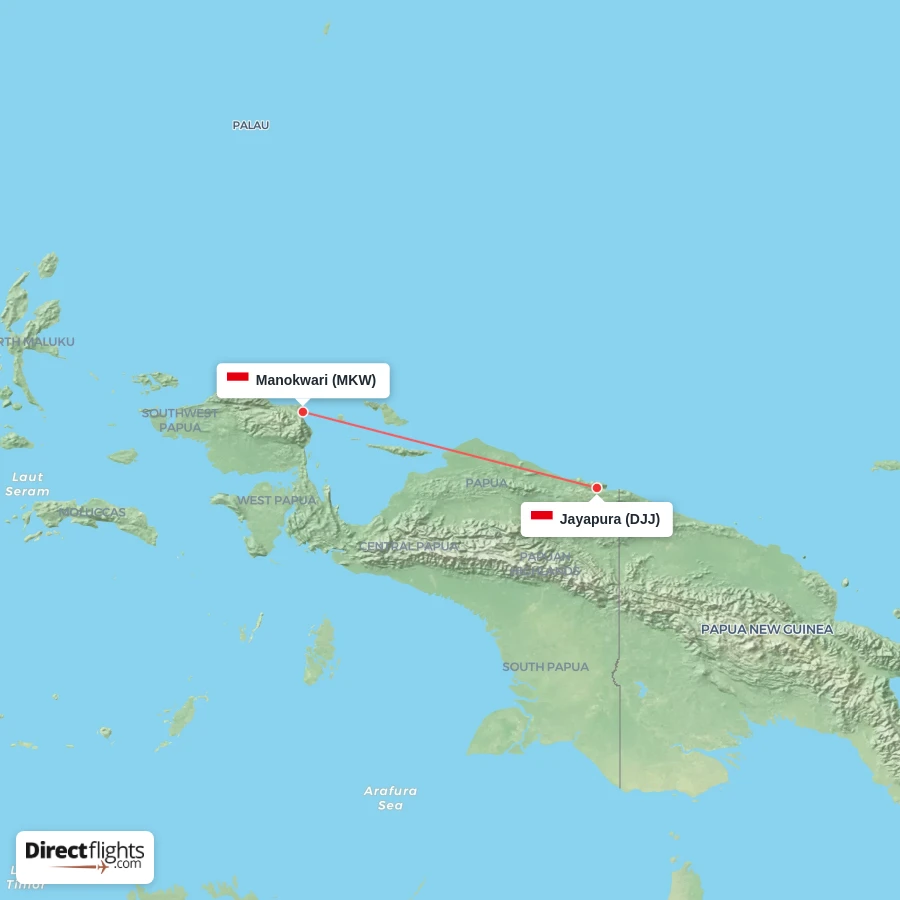 MKW - DJJ route map