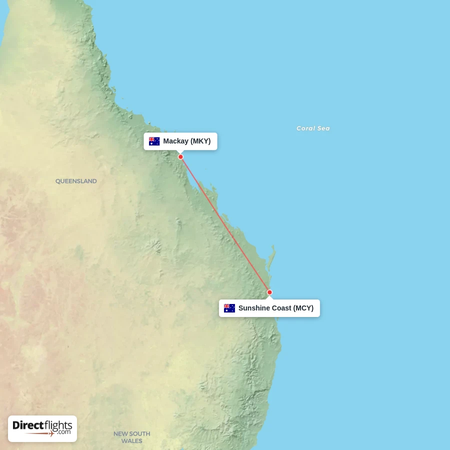 MKY - MCY route map