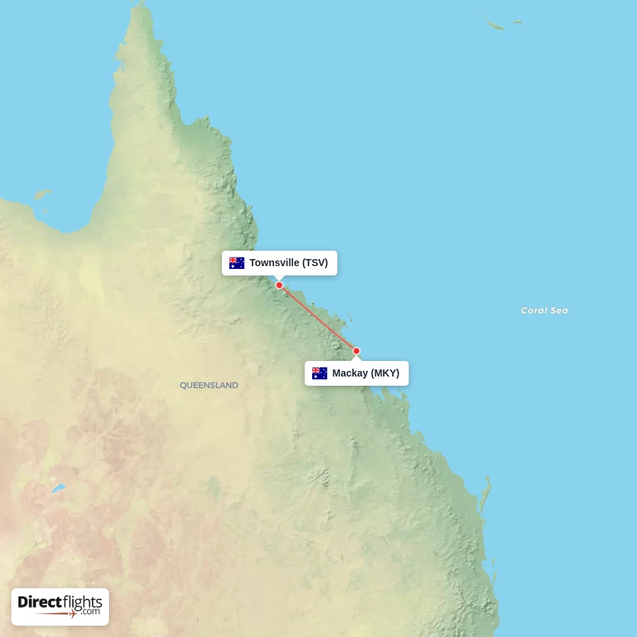 MKY - TSV route map