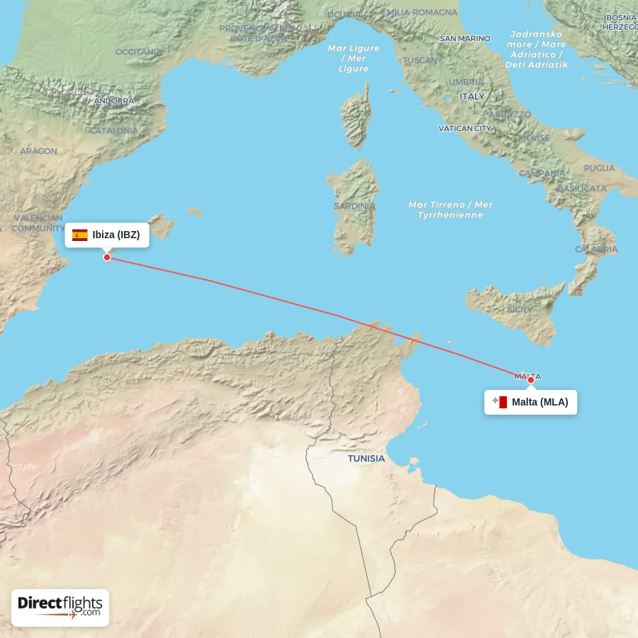 MLA - IBZ route map