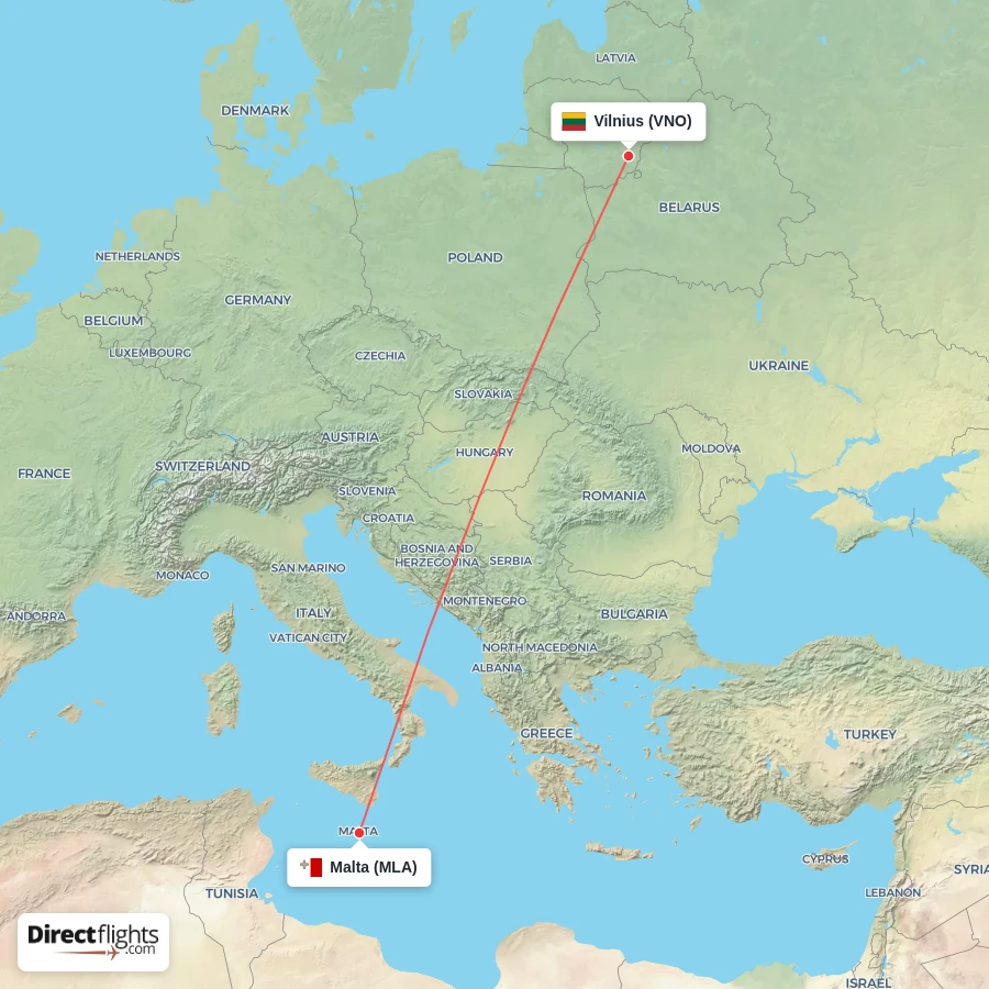 MLA - VNO route map