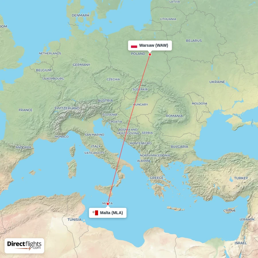 MLA - WAW route map