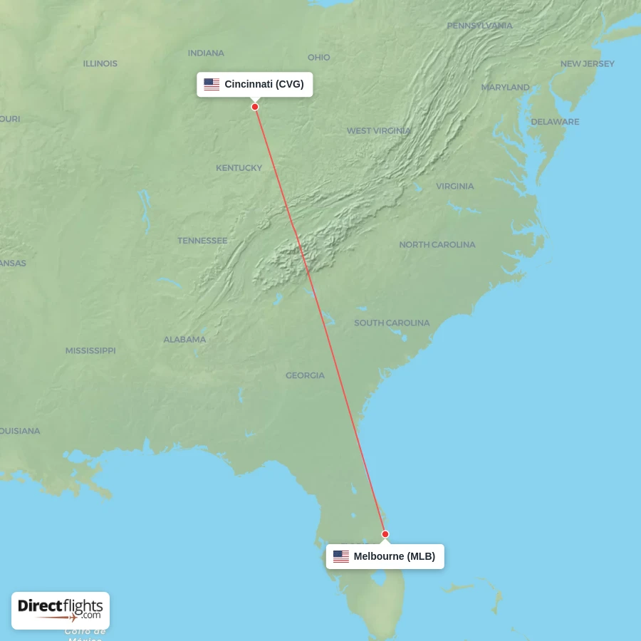 MLB - CVG route map