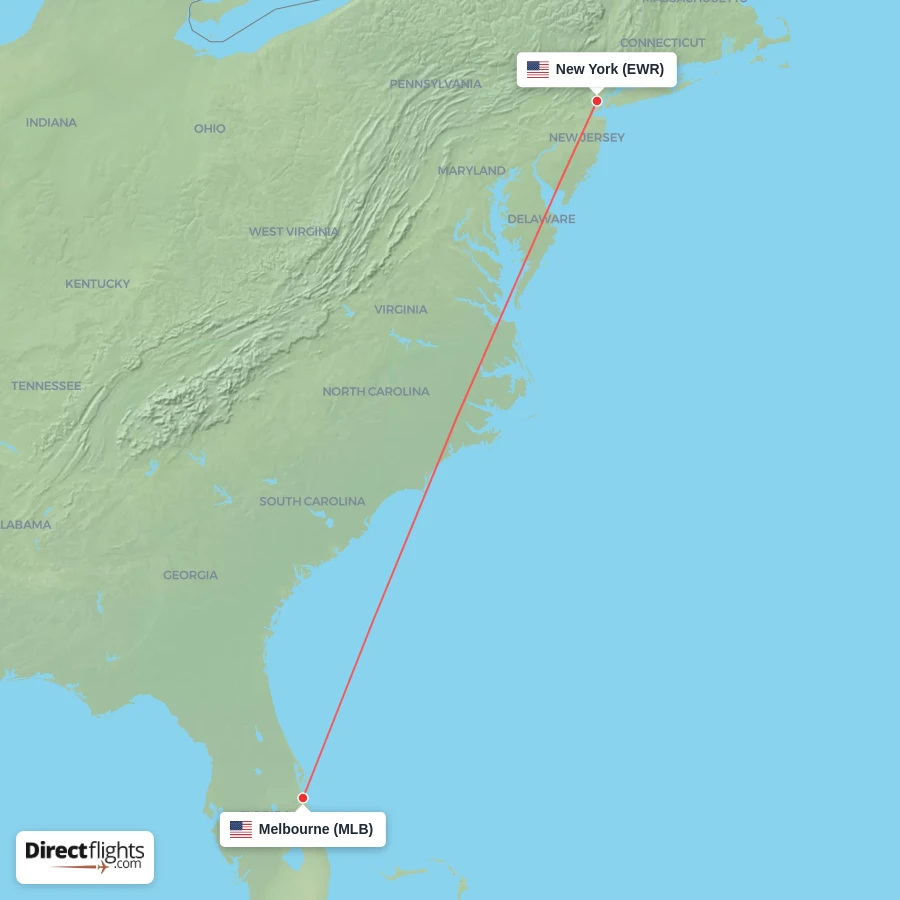 MLB - EWR route map