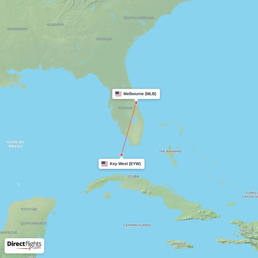 MLB - EYW route map