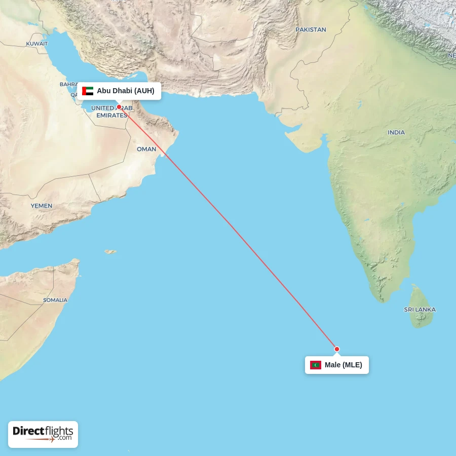 MLE - AUH route map