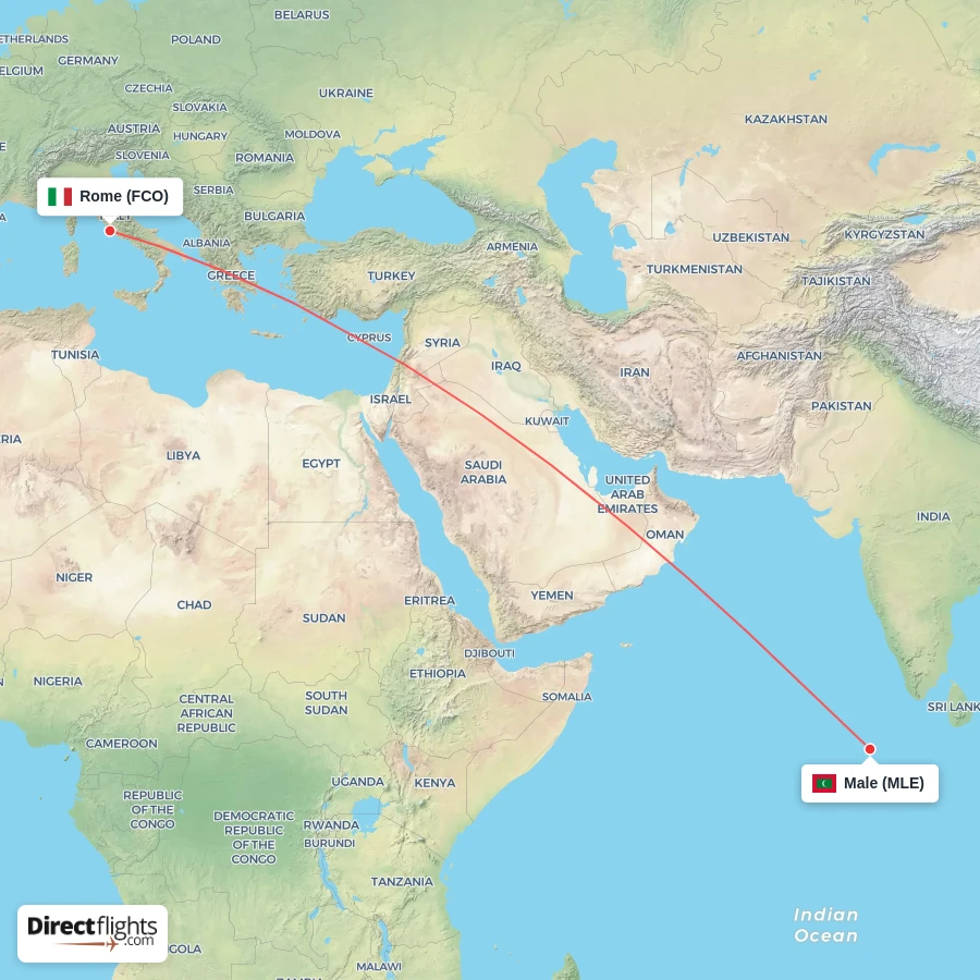 MLE - FCO route map
