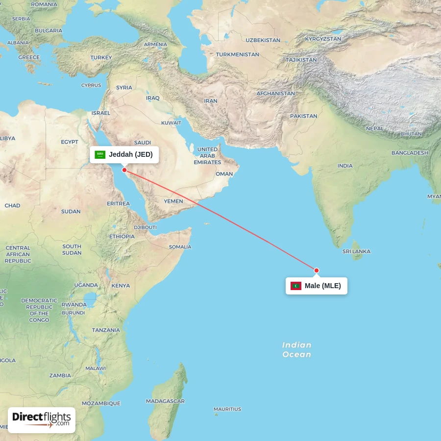 MLE - JED route map