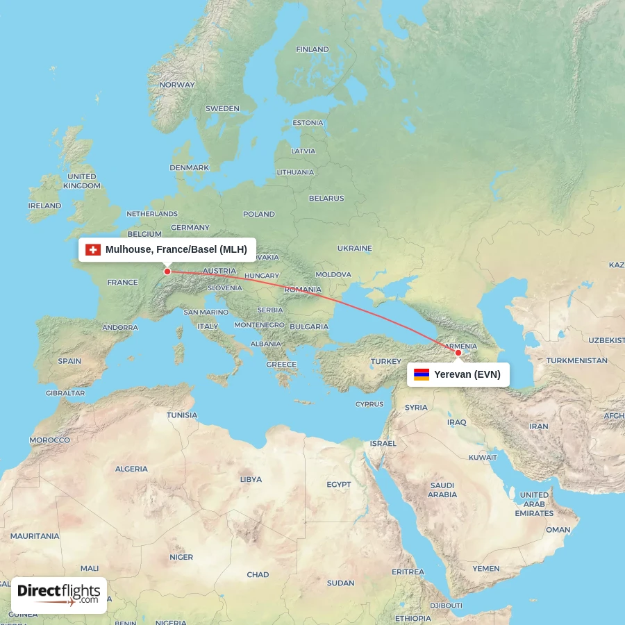 MLH - EVN route map