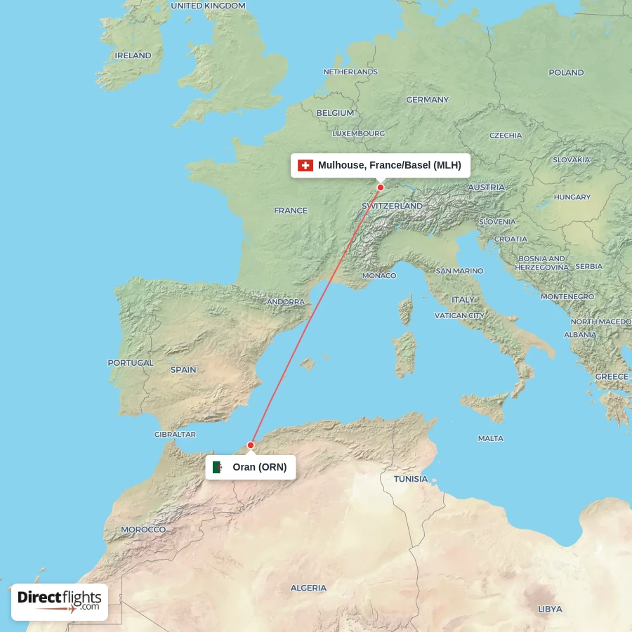 MLH - ORN route map