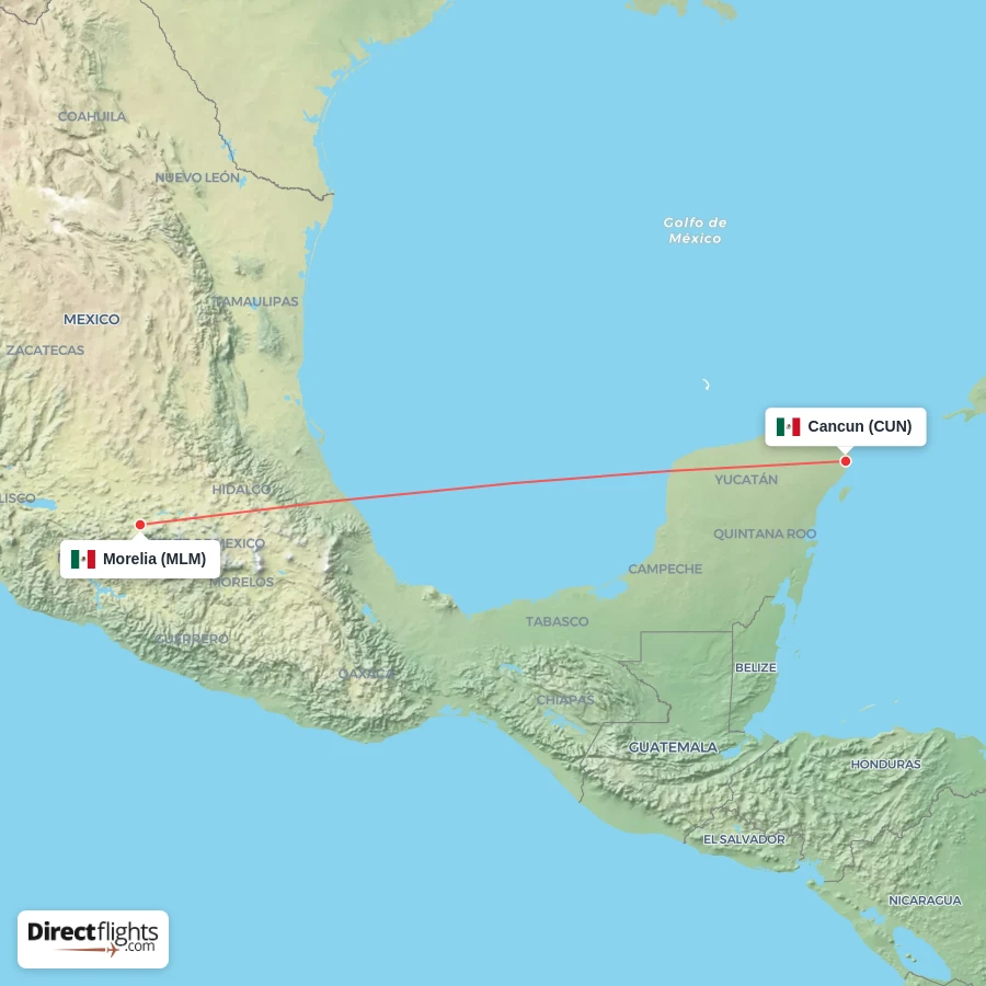 MLM - CUN route map