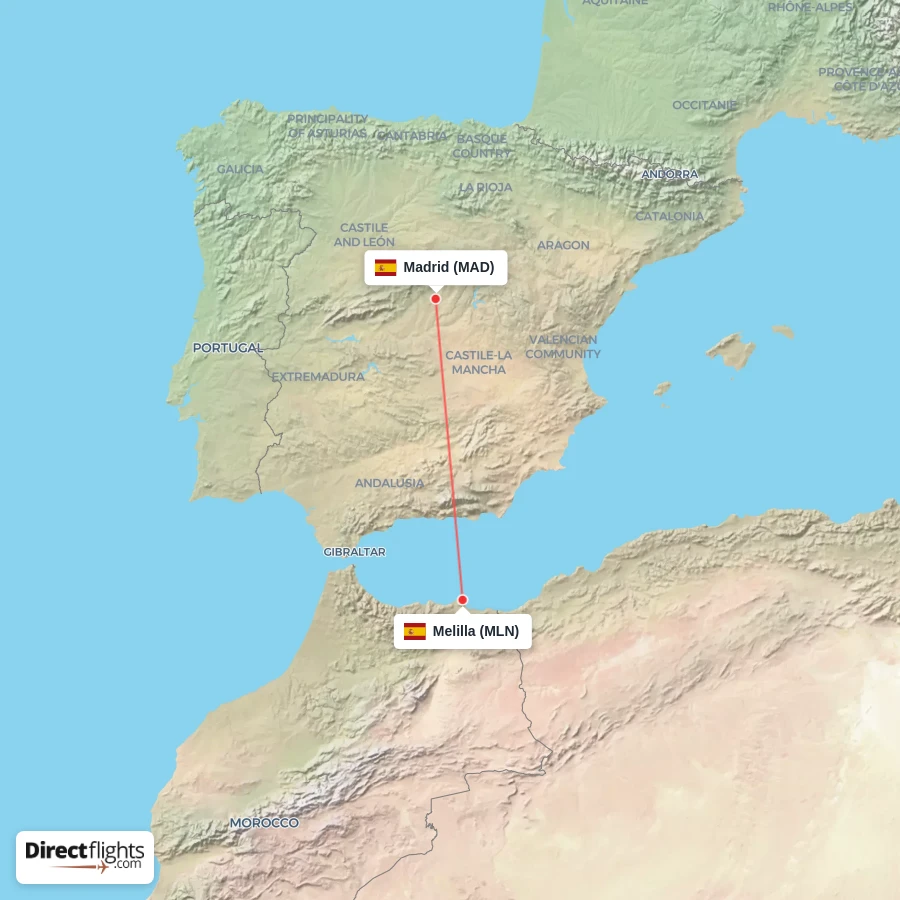 MLN - MAD route map