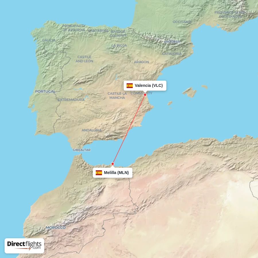 MLN - VLC route map