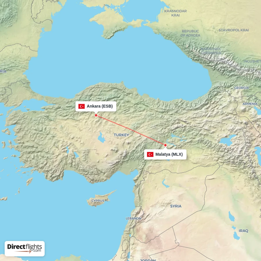 MLX - ESB route map