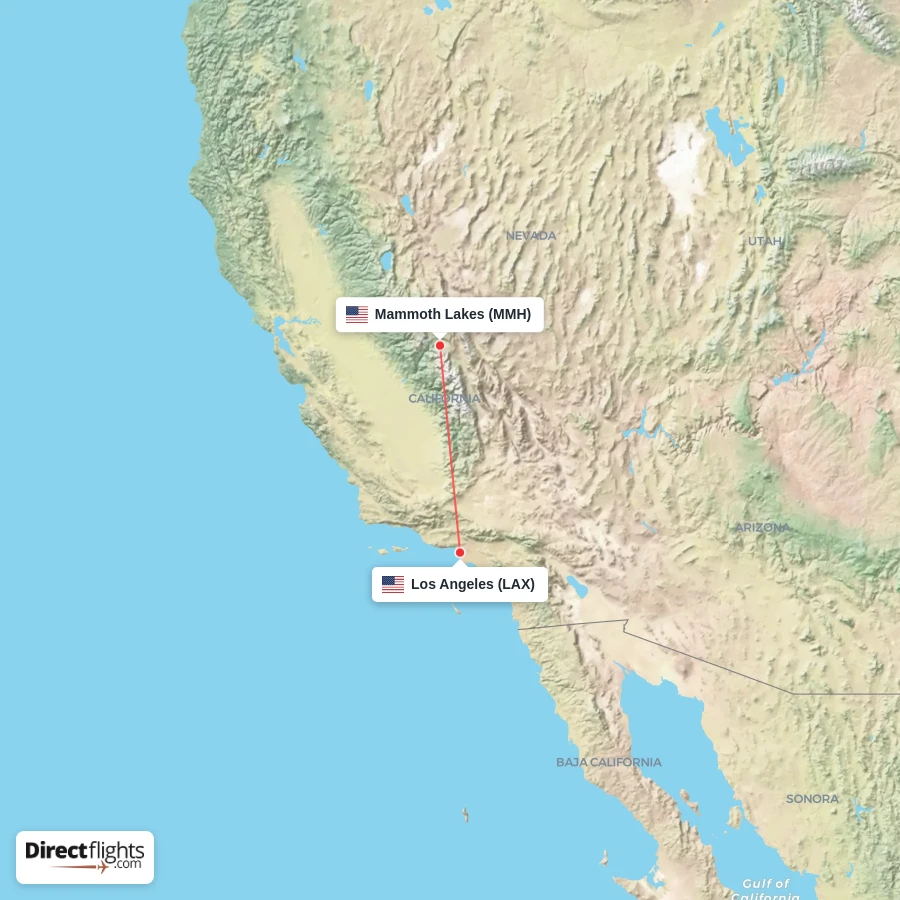 MMH - LAX route map