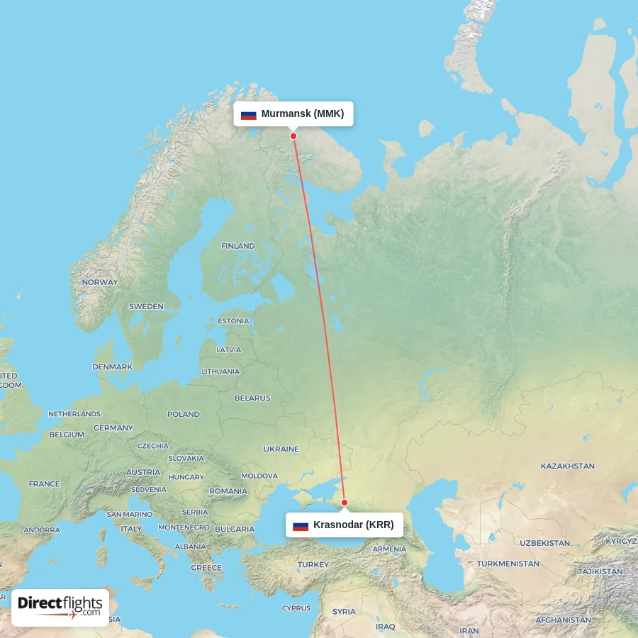 MMK - KRR route map