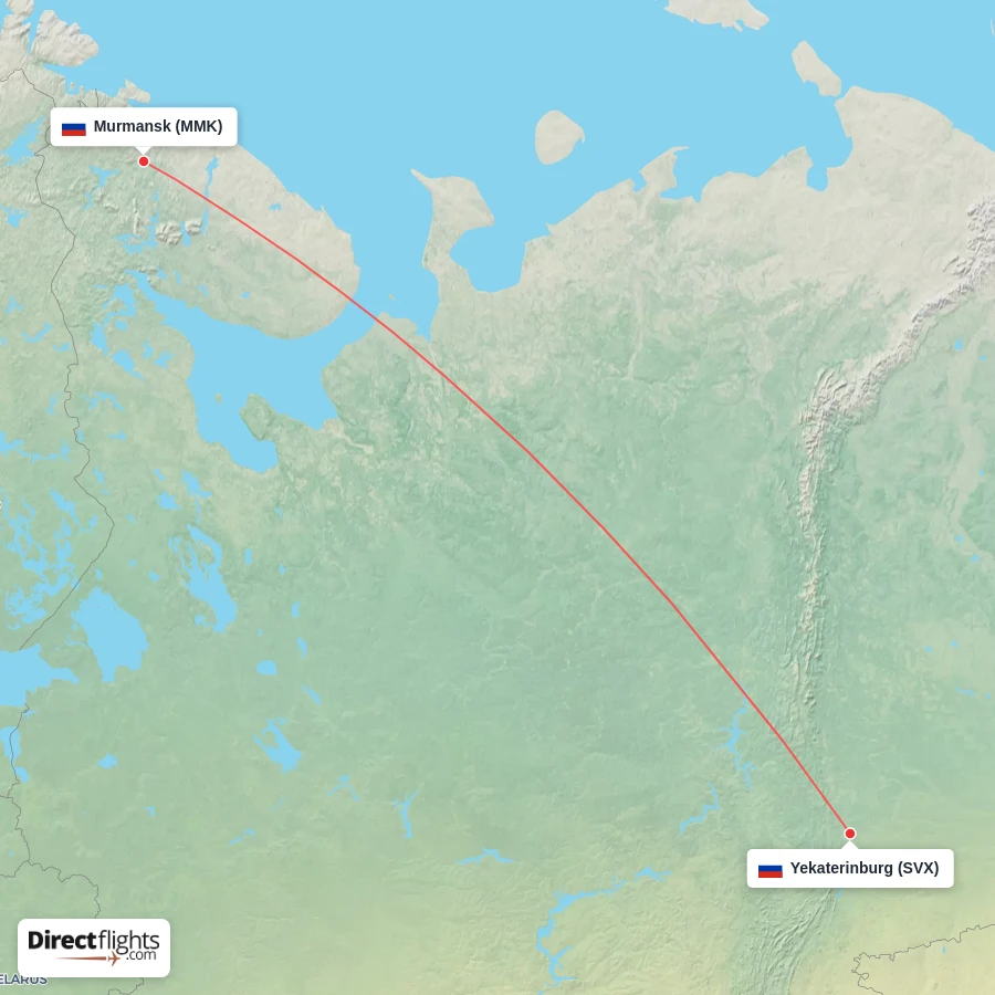 MMK - SVX route map