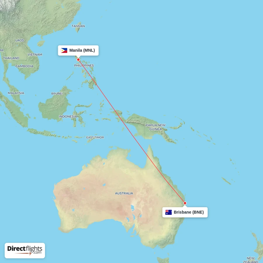 MNL - BNE route map