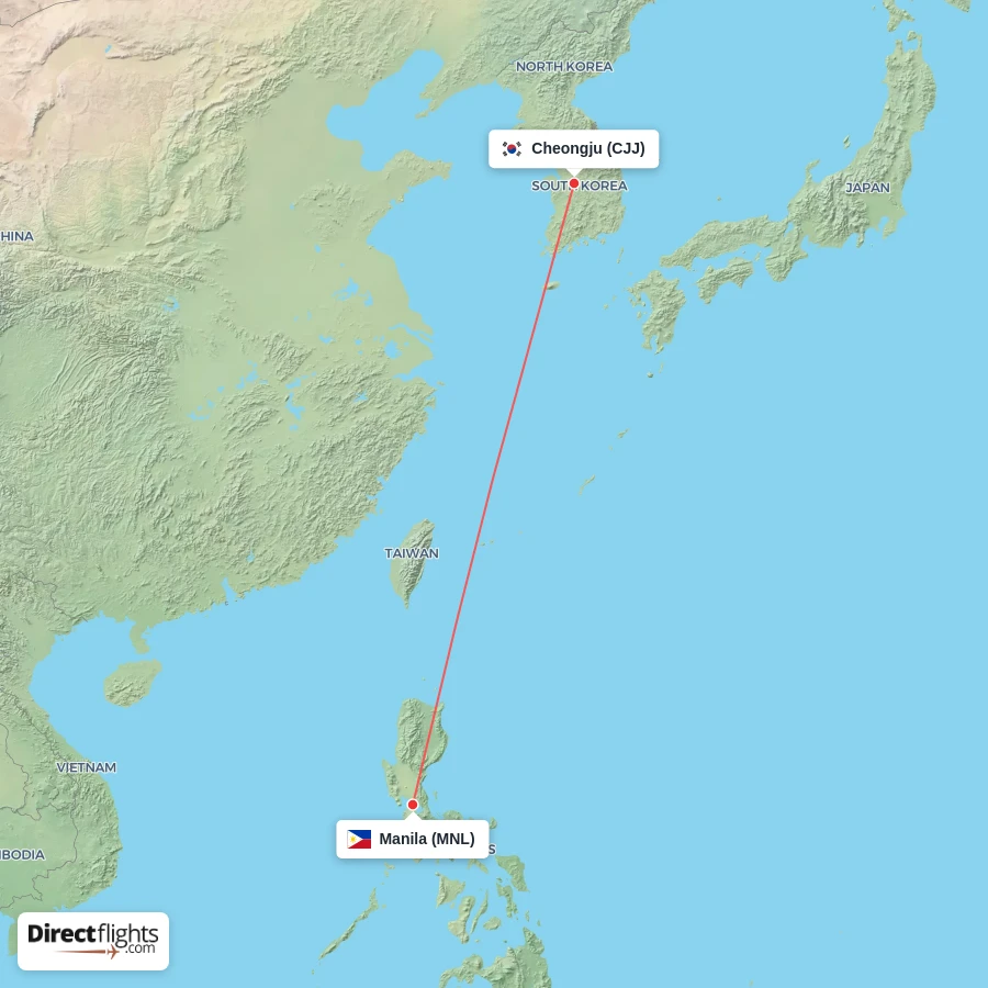 MNL - CJJ route map