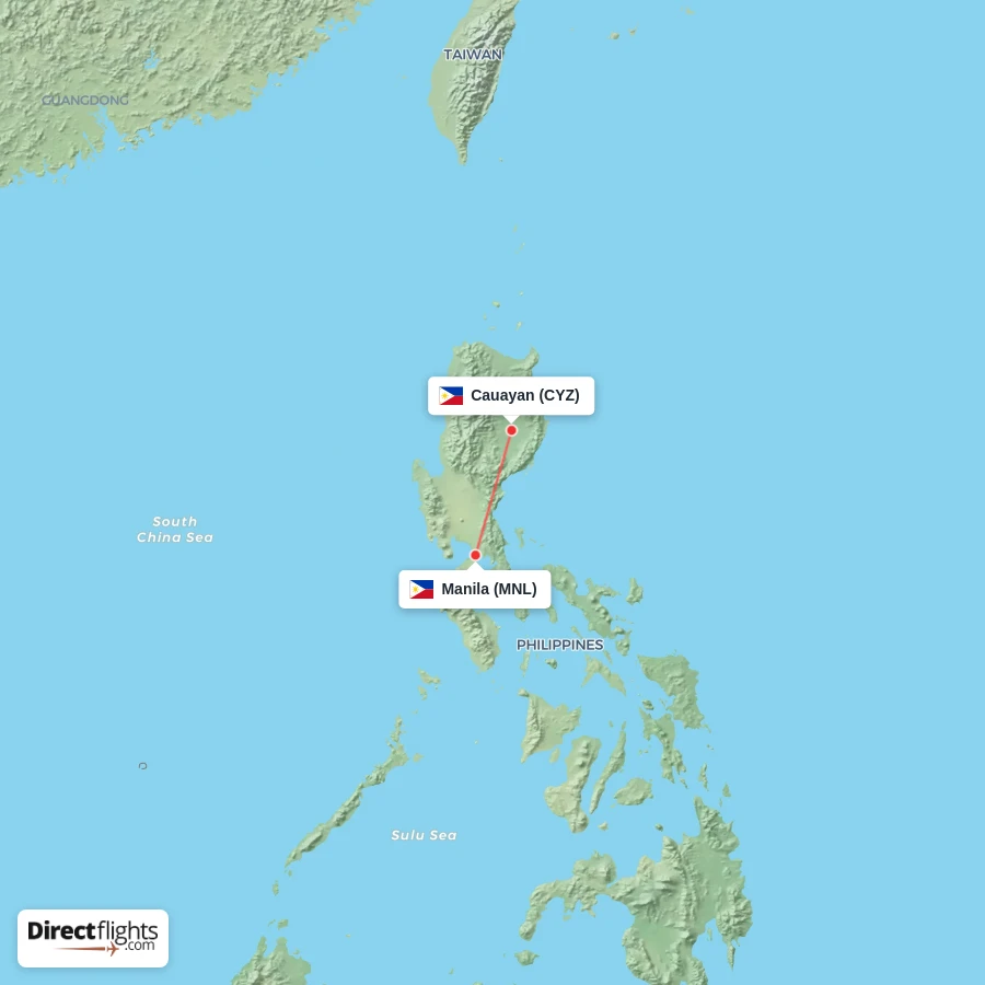 MNL - CYZ route map