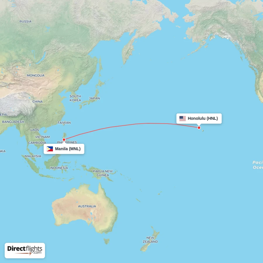 MNL - HNL route map