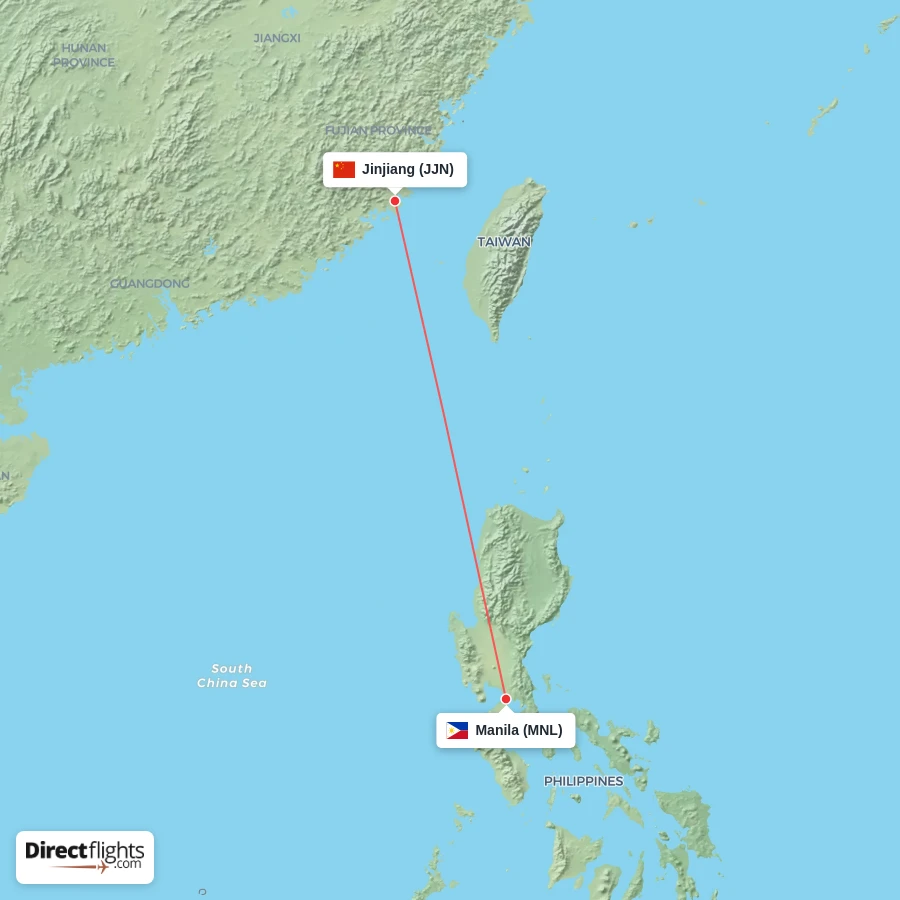 MNL - JJN route map