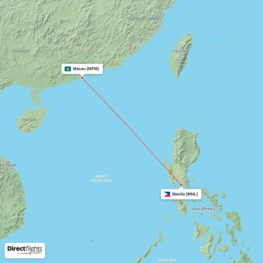 MNL - MFM route map