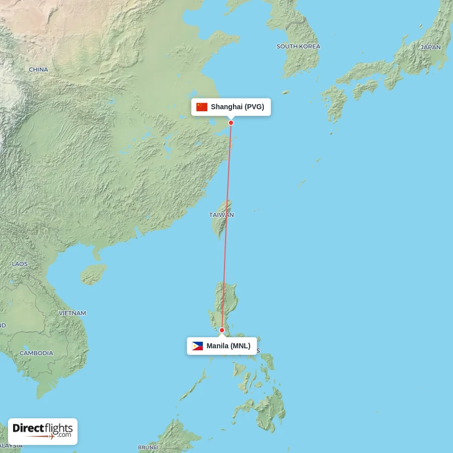 MNL - PVG route map