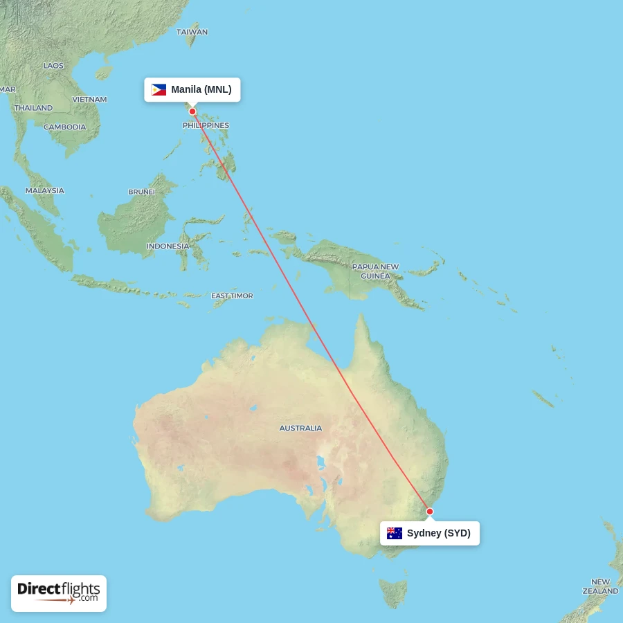 MNL - SYD route map
