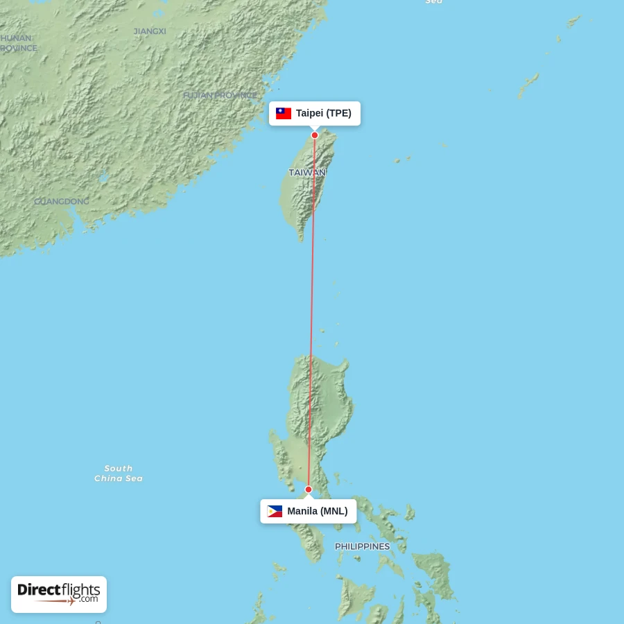 MNL - TPE route map