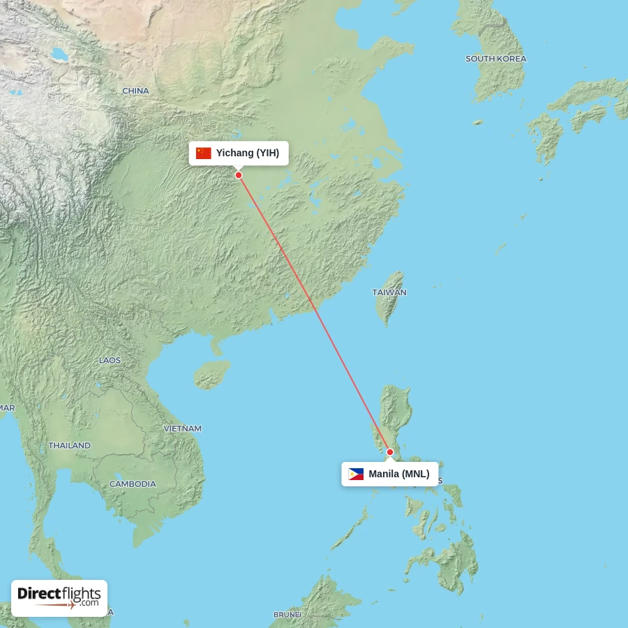 MNL - YIH route map
