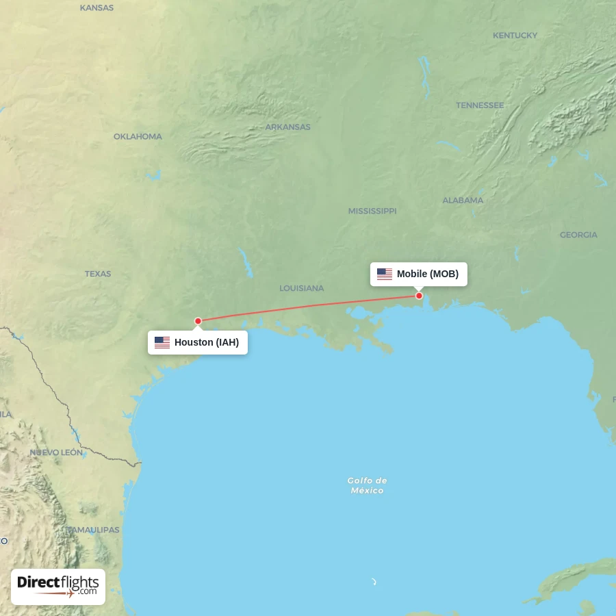 MOB - IAH route map