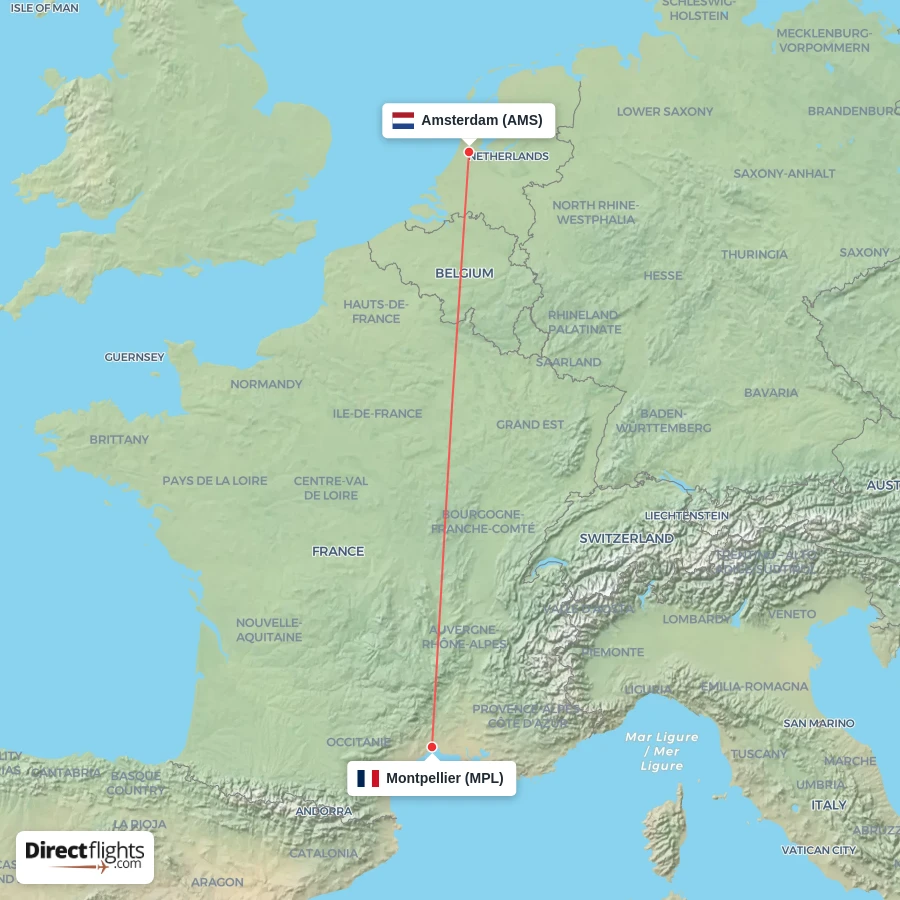 MPL - AMS route map
