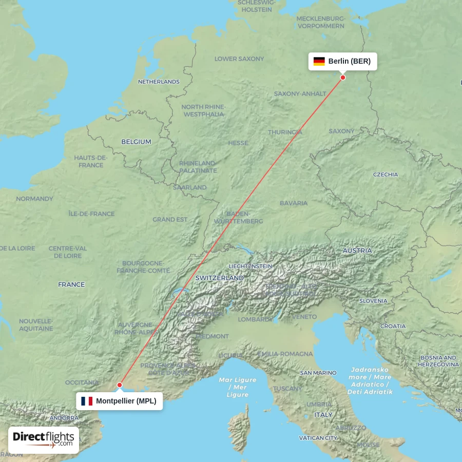 MPL - BER route map