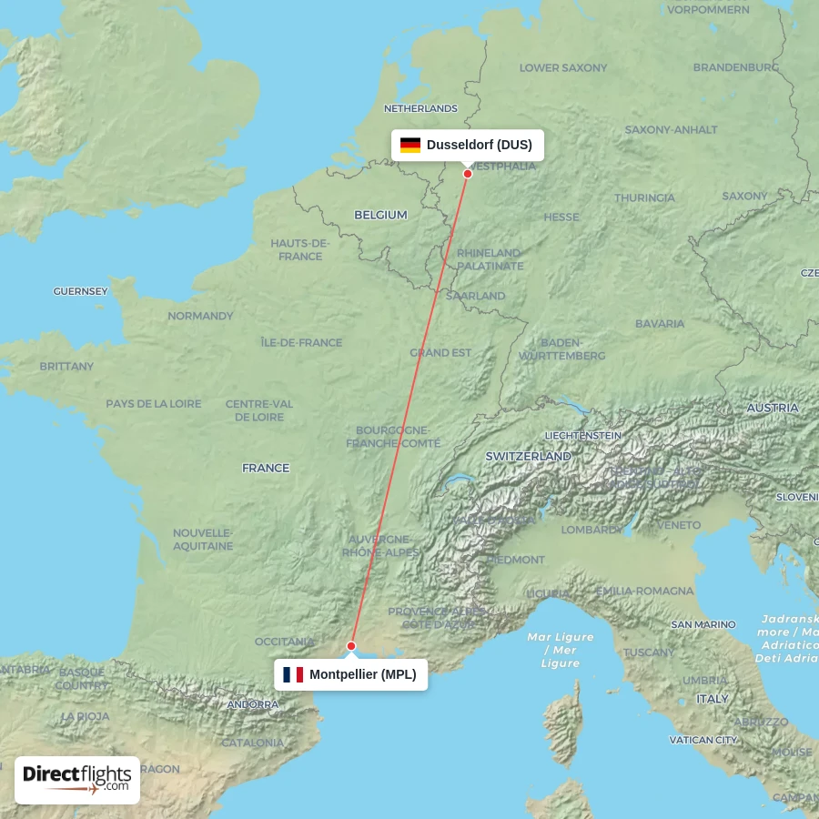 MPL - DUS route map