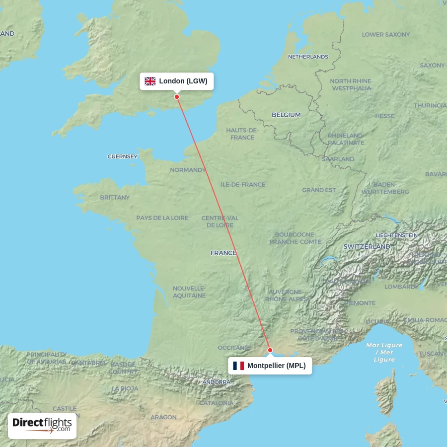 MPL - LGW route map