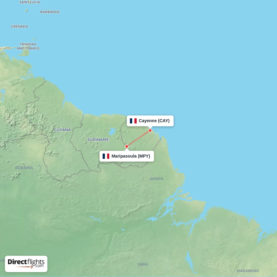 MPY - CAY route map