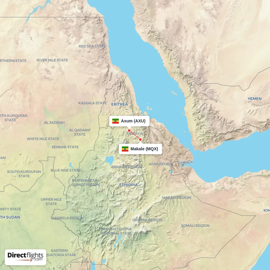 MQX - AXU route map