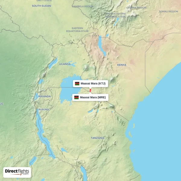 Maasai Mara - Maasai Mara direct flight map