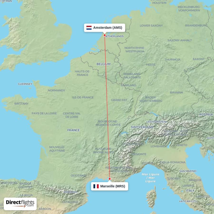 MRS - AMS route map