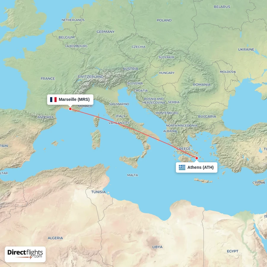 MRS - ATH route map