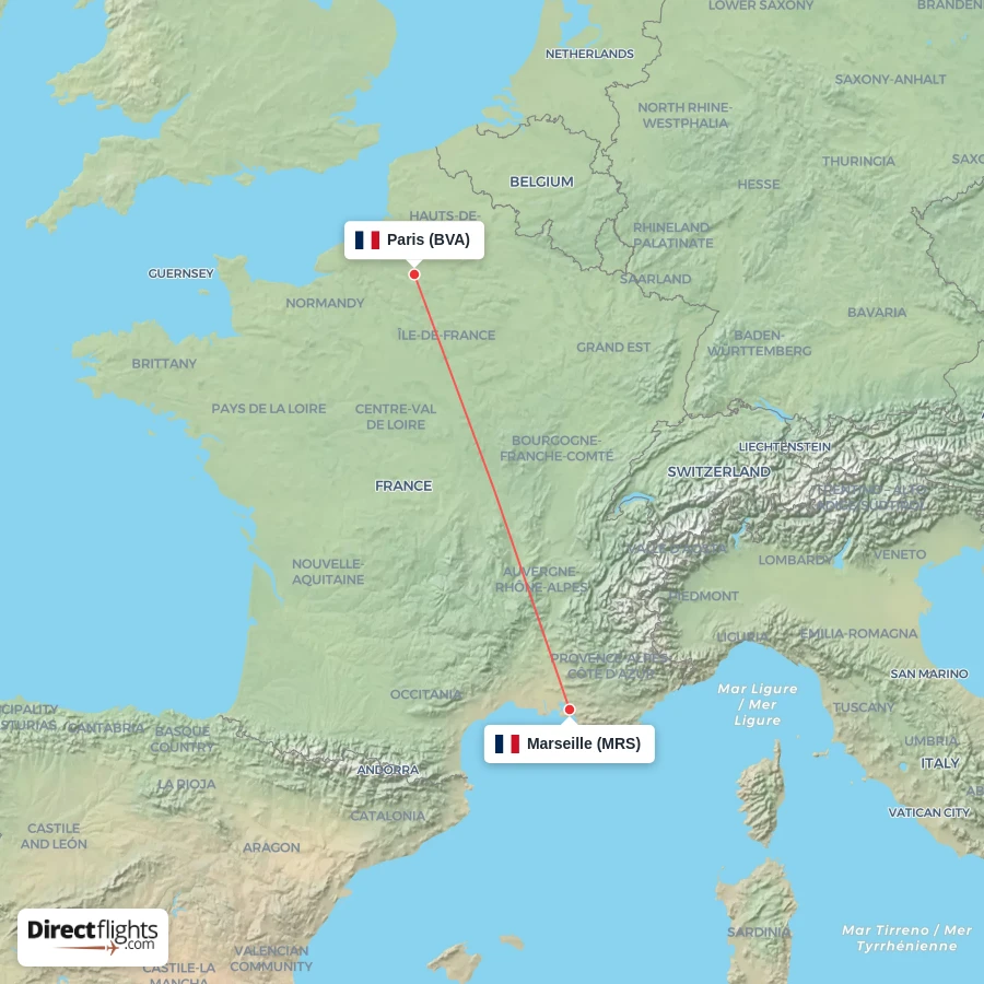 MRS - BVA route map