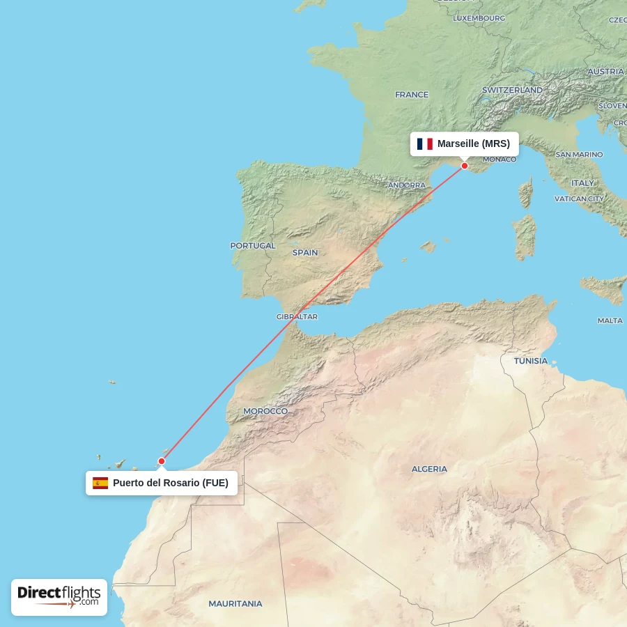 MRS - FUE route map