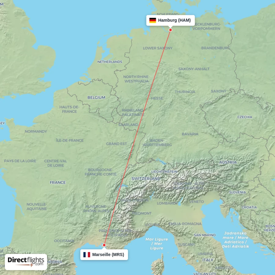 MRS - HAM route map