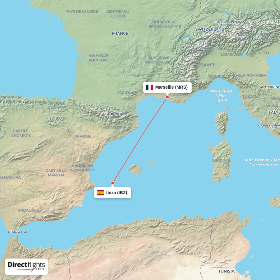 MRS - IBZ route map