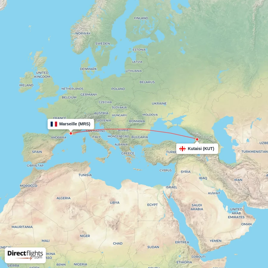MRS - KUT route map